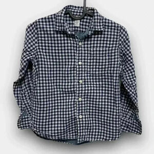 🔵 2/$15 ~ GAP KIDS button down boys shirt blue/white checkerboard M(8) reg